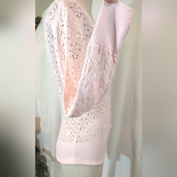 Frenchtown Crochet Cardigan, Women, Button Up, Pink, L (Runs Small) - Picture 3 of 6